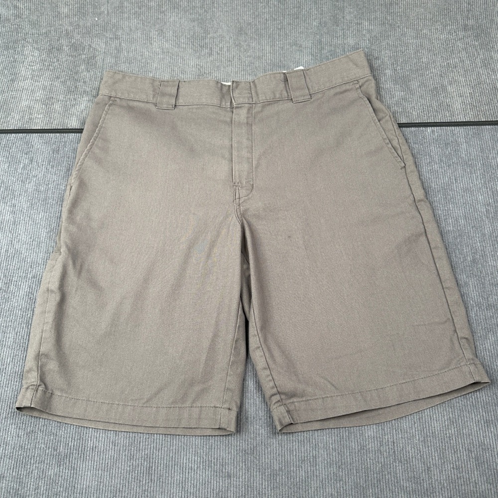Dickies Flex Relaxed Fit Gray Work Shorts Mens Size 35 Flat Front Cell Pocket